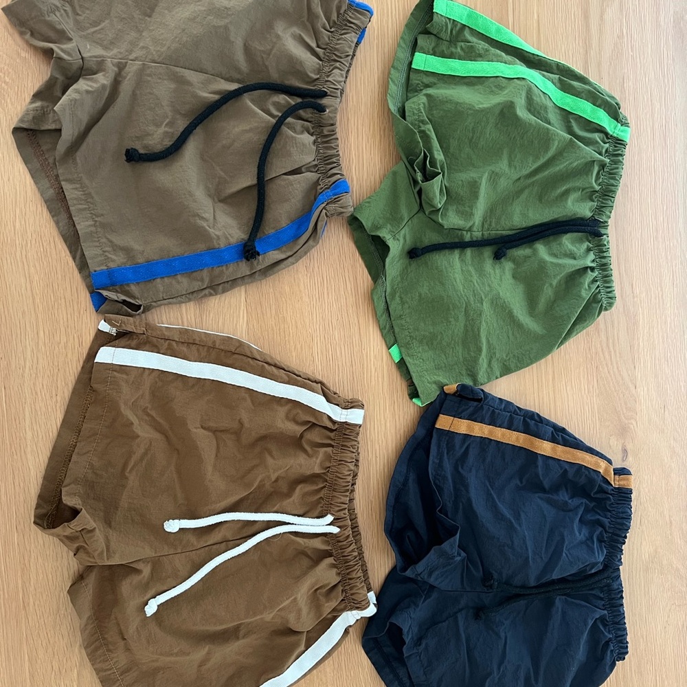 Ziggy Zaza Kids Casual Shorts Set - Brown, Green, Navy set of 4 (5-7 age size)